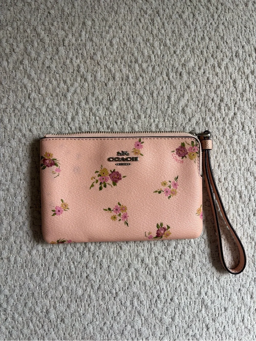 Coach Pink Floral Wristlet Pouch